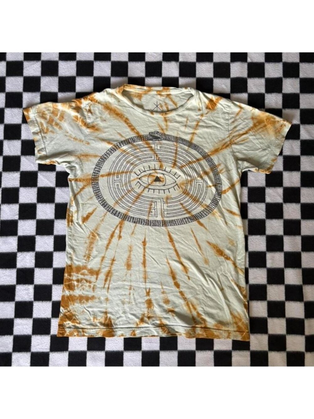 Tie dye ouroboros labyrinth eye apotropaic t-shirt